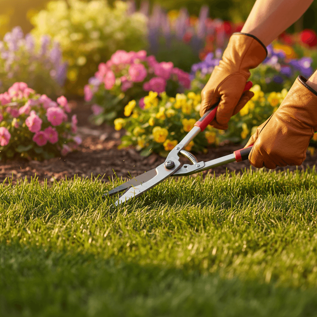 Landscaper installing sod on residential lawn in Humboldt